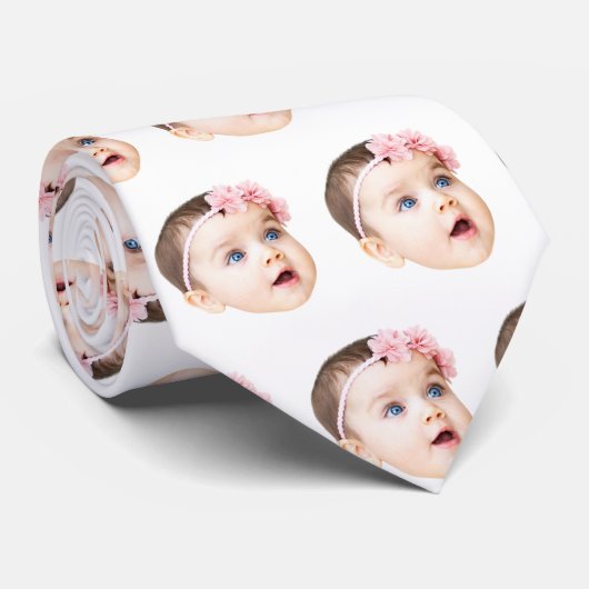 Custom Face Necktie Custom Logo Neck Tie Fathers Stropdas (Opgerold)