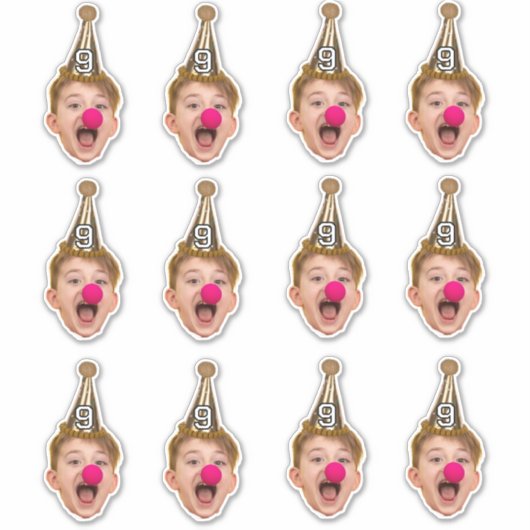 Custom Face Party Pet | Gepersonaliseerde verjaard Sticker (Voorkant)