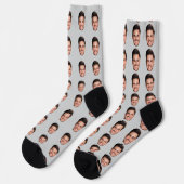 Custom Face Pattern Socks, Add Any Photo Face Sokken (Links)