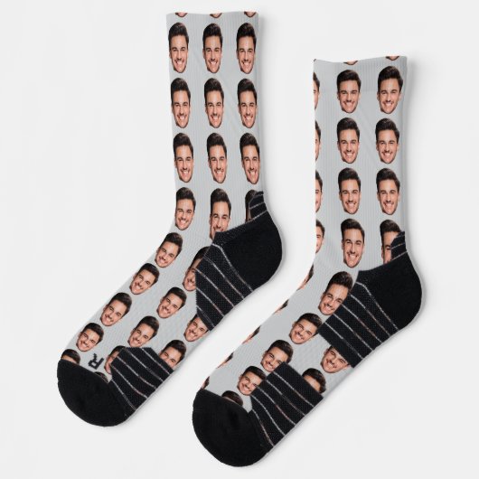 Custom Face Pattern Socks, Add Any Photo Face Sokken (Links)
