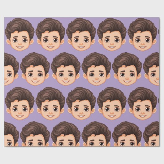 Custom Face Personalized Birthday Wedding Cadeaupapier (Vlak)