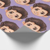 Custom Face Personalized Birthday Wedding Cadeaupapier (Hoek)