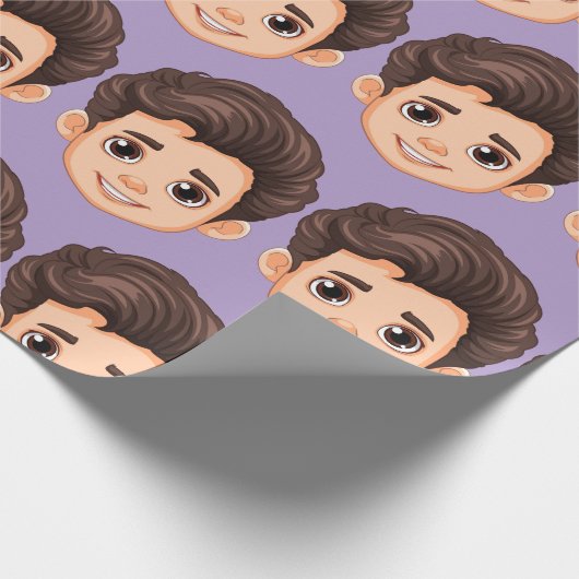 Custom Face Personalized Birthday Wedding Cadeaupapier (Hoek)