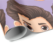 Custom Face Personalized Birthday Wedding Cadeaupapier (Rol Hoek)