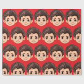 Custom Face Personalized Birthday Wedding Cadeaupapier (Vlak)