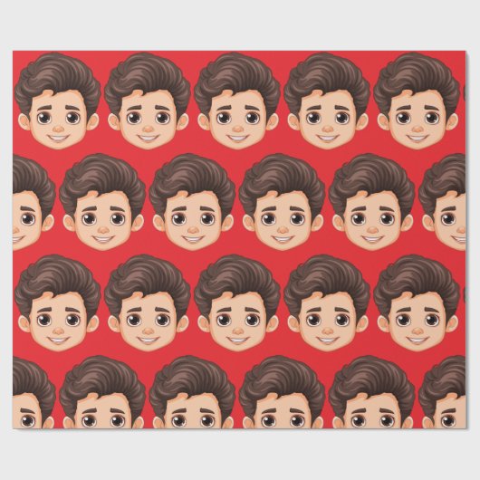 Custom Face Personalized Birthday Wedding Cadeaupapier (Vlak)