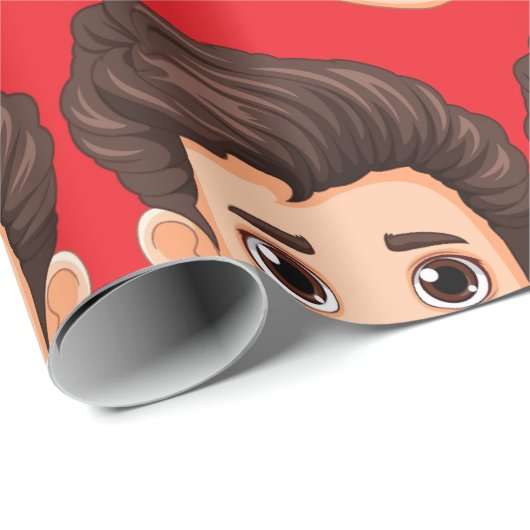 Custom Face Personalized Birthday Wedding Cadeaupapier (Rol Hoek)