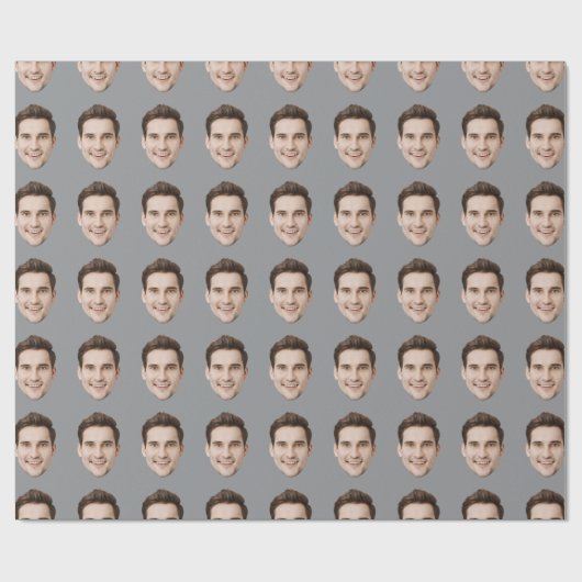 Custom Face Personalized Birthday Wedding Party Cadeaupapier (Vlak)