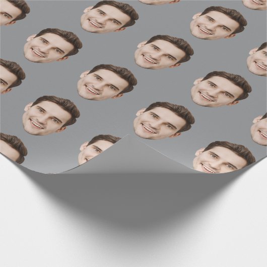 Custom Face Personalized Birthday Wedding Party Cadeaupapier (Hoek)