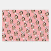 Custom Face Personalized Easter Bunny Ears Photo Inpakpapier Vel (Voorkant 3)