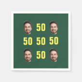 Custom Face Photo 50th Birthday Fun Servet (Voorkant)