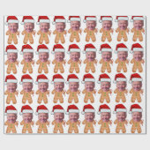Custom Face Photo Gingerbread Funny Joe biden Xmas Cadeaupapier (Vlak)