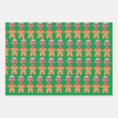 Custom Face Photo Gingerbread Grappige Kerstmis Inpakpapier Vel (Voorkant)