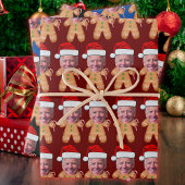 Custom Face Photo Gingerbread Joe biden Christmas Inpakpapier Vel