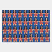 Custom Face Photo Gingerbread Vrouw Kerstmis Inpakpapier Vel (Voorkant 3)