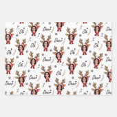 Custom Face Photo Rendier Kerstmis Inpakpapier Vel (Voorkant)