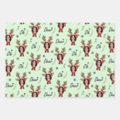 Custom Face Photo Rendier Kerstmis Inpakpapier Vel (Voorkant 2)