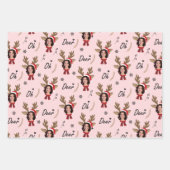 Custom Face Photo Rendier Kerstmis Inpakpapier Vel (Voorkant)