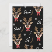 Custom Face Photo Rendier Kerstvakantie wit Feestdagenkaart (Achterkant)