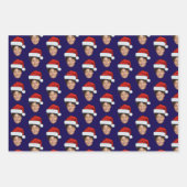 Custom Face Photo Santa Claus Hat Christmas Gift Inpakpapier Vel (Voorkant)