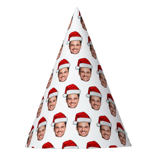 Custom Face Photo Santa Hat Christmas Feesthoedjes (Voorkant)