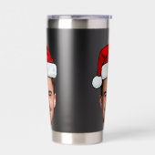 Custom Face Photo Santa Hat Christmas Geïsoleerde Drinkbeker (Links)