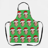 Custom Face Photo Santa Hat Christmas Green Schort (Voorkant)