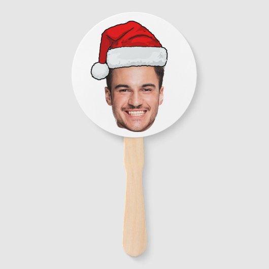 Custom Face Photo Santa Hat Christmas Handwaaier (Achterkant)