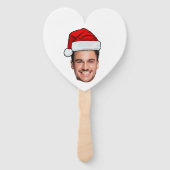 Custom Face Photo Santa Hat Christmas Handwaaier (Voorkant)