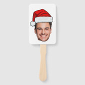 Custom Face Photo Santa Hat Christmas Handwaaier (Voorkant)