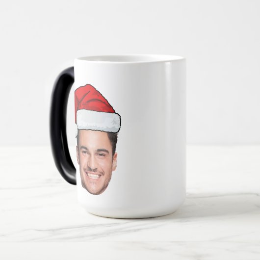 Custom Face Photo Santa Hat Christmas Magische Mok (Voorkant links)