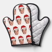 Custom Face Photo Santa Hat Christmas Ovenwant (Voorkant / Achterkant)