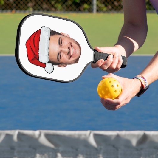 Custom Face Photo Santa Hat Christmas Pickleball Paddle (Insitu)