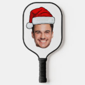 Custom Face Photo Santa Hat Christmas Pickleball Paddle (Voorkant)
