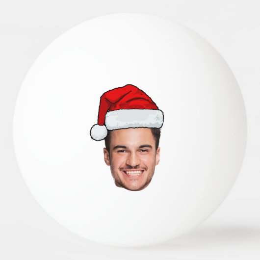 Custom Face Photo Santa Hat Christmas Pingpongbal (Achterkant)