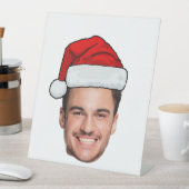Custom Face Photo Santa Hat Christmas Reclamebord Met Voetstuk (Insitu)