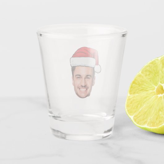 Custom Face Photo Santa Hat Christmas Shot Glas (Achterkant)