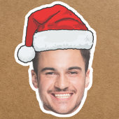 Custom Face Photo Santa Hat Christmas Sticker