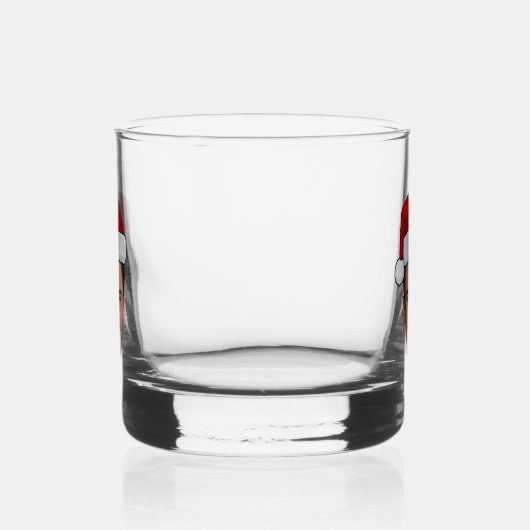 Custom Face Photo Santa Hat Christmas Whisky Glas (Links)