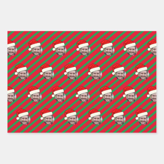 Custom Face Photo Sneeuwman Wrapping Paper Sheets (Voorkant 2)