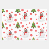 Custom Face Photo Sneeuwman Wrapping Paper Sheets (Voorkant)