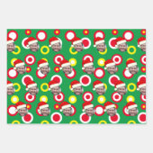 Custom Face Photo Sneeuwman Wrapping Paper Sheets (Voorkant 3)