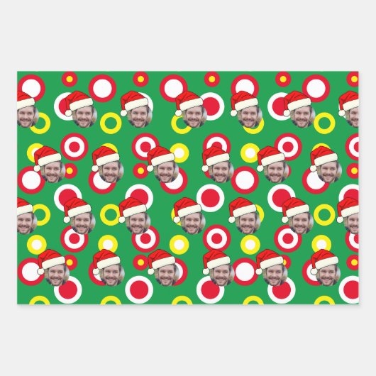 Custom Face Photo Sneeuwman Wrapping Paper Sheets (Voorkant 3)