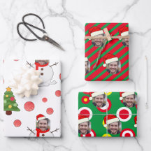 Custom Face Photo Sneeuwman Wrapping Paper Sheets