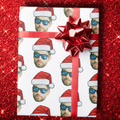 Custom Face Santa Hat Cadeaupapier
