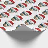 Custom Face Santa Hat Cadeaupapier (Hoek)