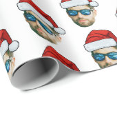 Custom Face Santa Hat Cadeaupapier (Rol Hoek)