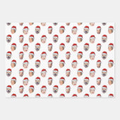 Custom Face Santa Hat Family 4 Photos Christmas Inpakpapier Vel (Voorkant 3)