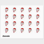 Custom Face Santa Hat Stickers, Photo Christmas Ronde Sticker (Vel)