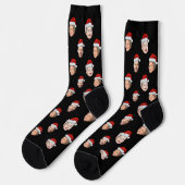 Custom Face Socks, Santa Hat 4 Photos Christmas Sokken (Links)
